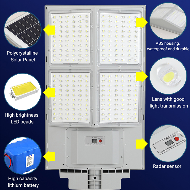 100w 200w Gray All in One Solar Led Street Light