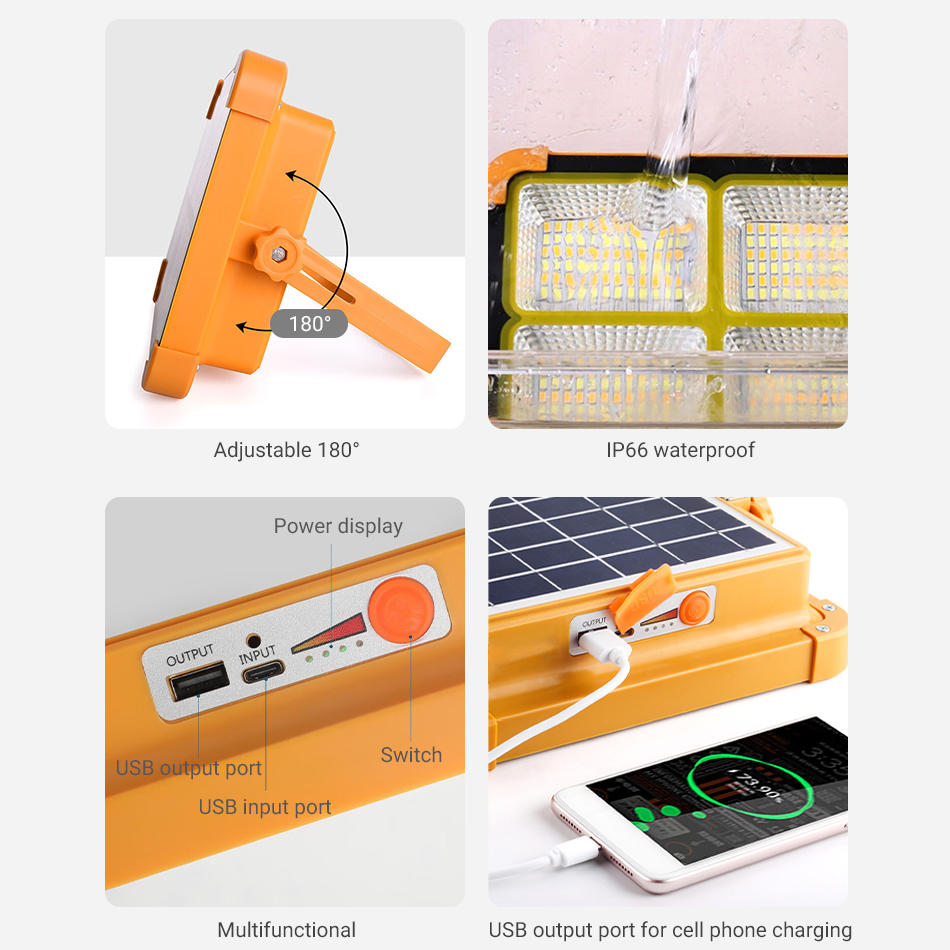  Emergency LED Work Light High Lumen High Quality Portable Solar Flood Lights