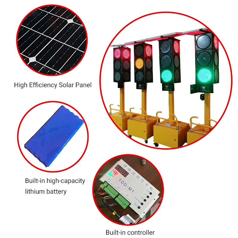  Solar LED Traffic Stop Light Red/Green Stop At Go Light Industrial Led Traffic Signal Light