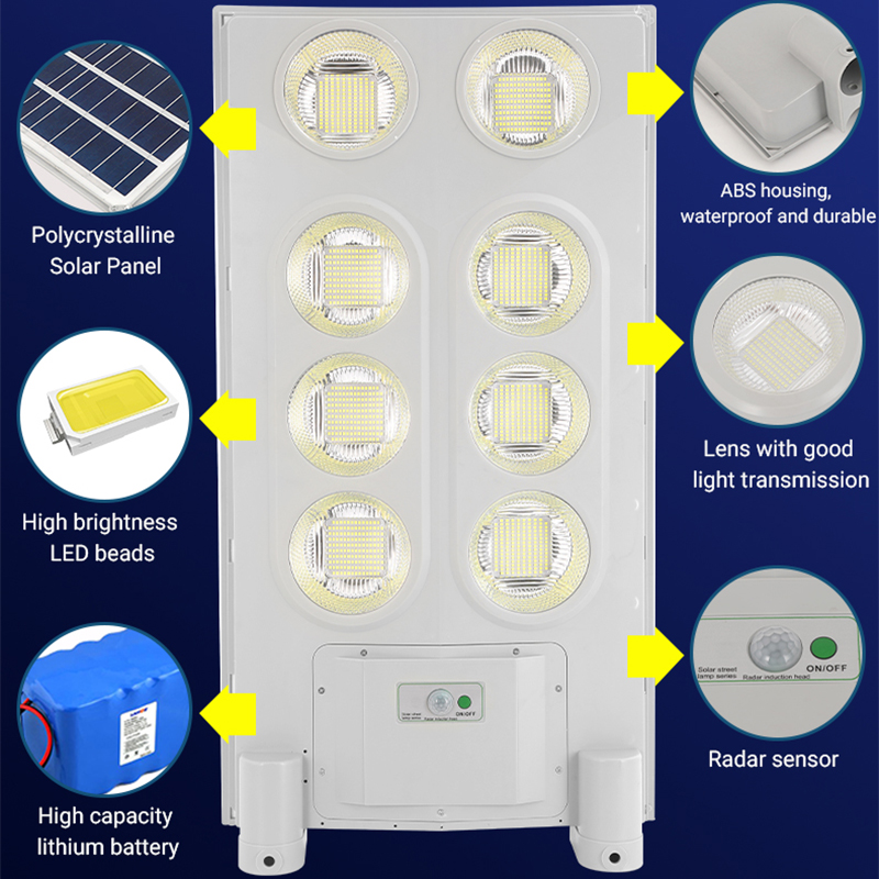 Mahabang Oras ng Paggawa Solar Street Lamp 100w 200w 300w Solar Powered Street Light