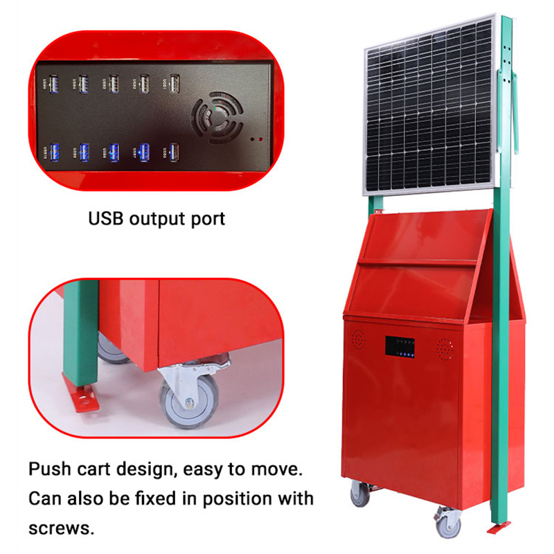 Portable Solar Charging Kiosk Power Bank Solar Cell Phone Charging Station