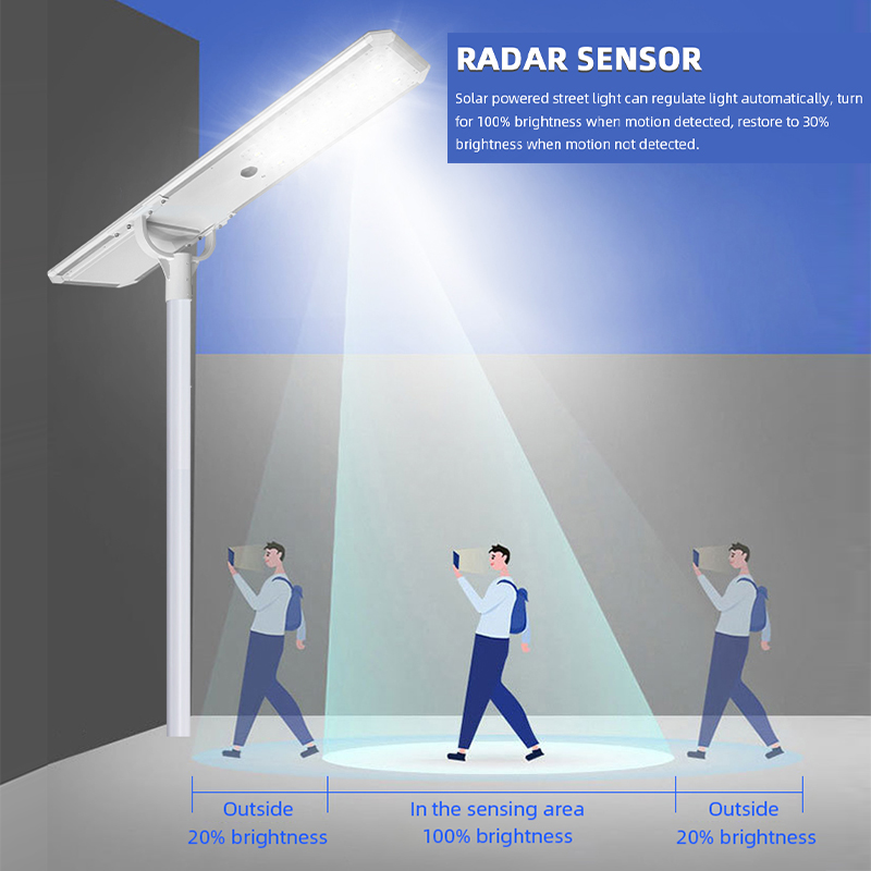 Aluminum Solar Street Lamp 100w 150w 200w 300w All in One Solar Street Light