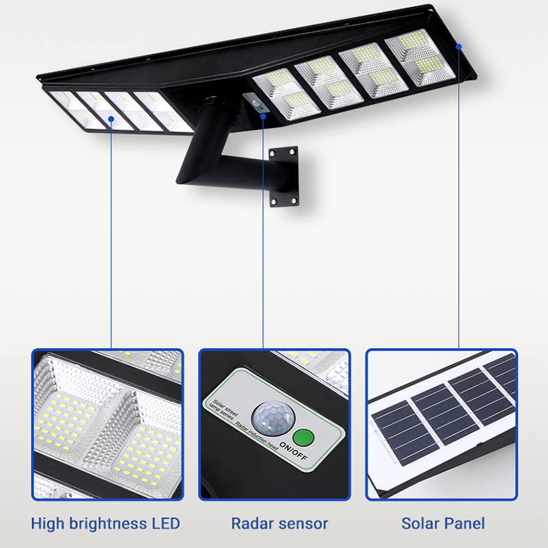 May dalawang ulo na Disenyong Panlabas Lahat sa Isang Solar Street Light